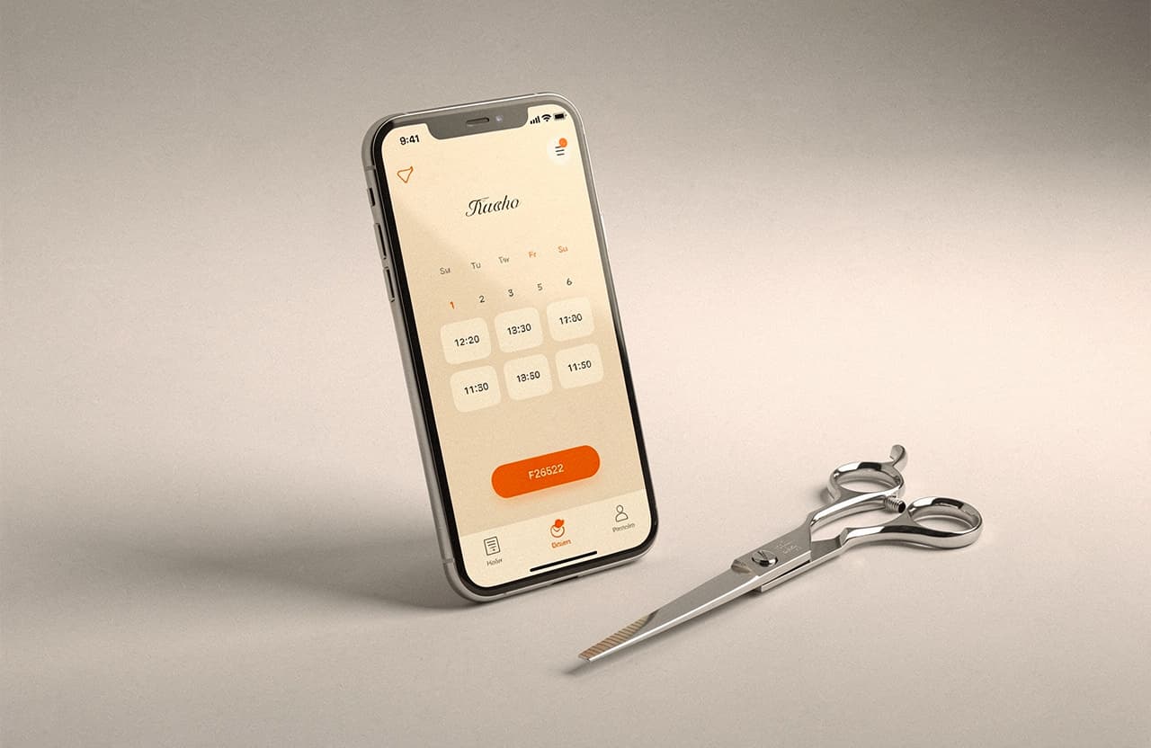 Concept sito prenotazioni per salone su smartphone
